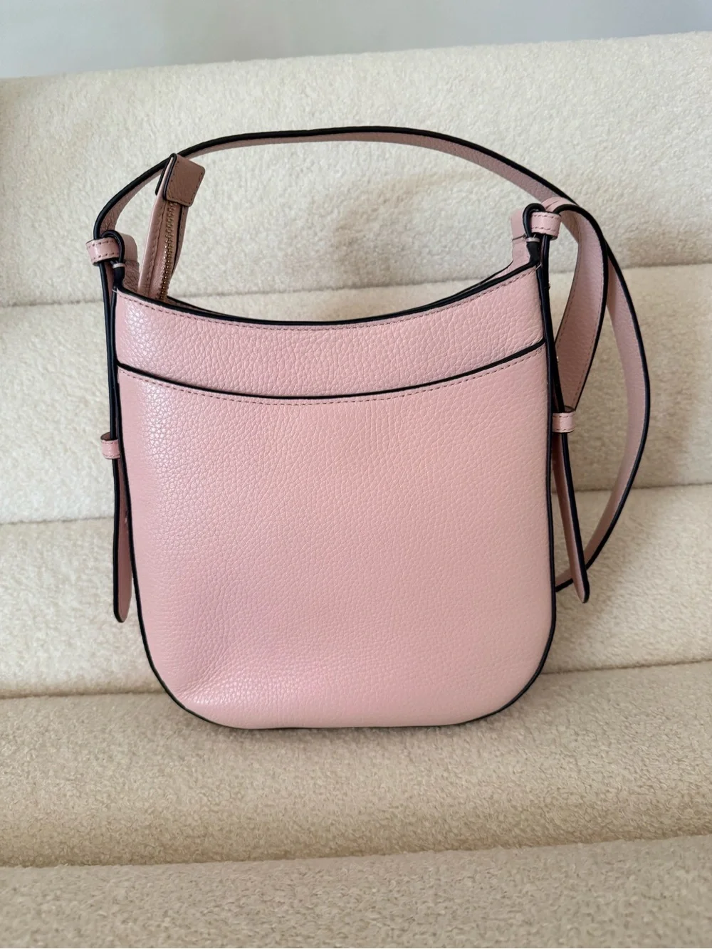 Kate Spade Leila North South Crossbody in Rose Smoke Pebbled Leather